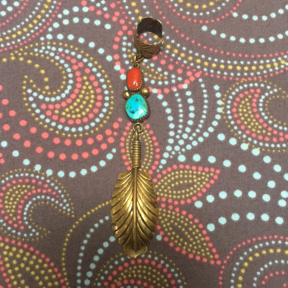 Signed Ahasteen boho vintage Navajo ear cuff